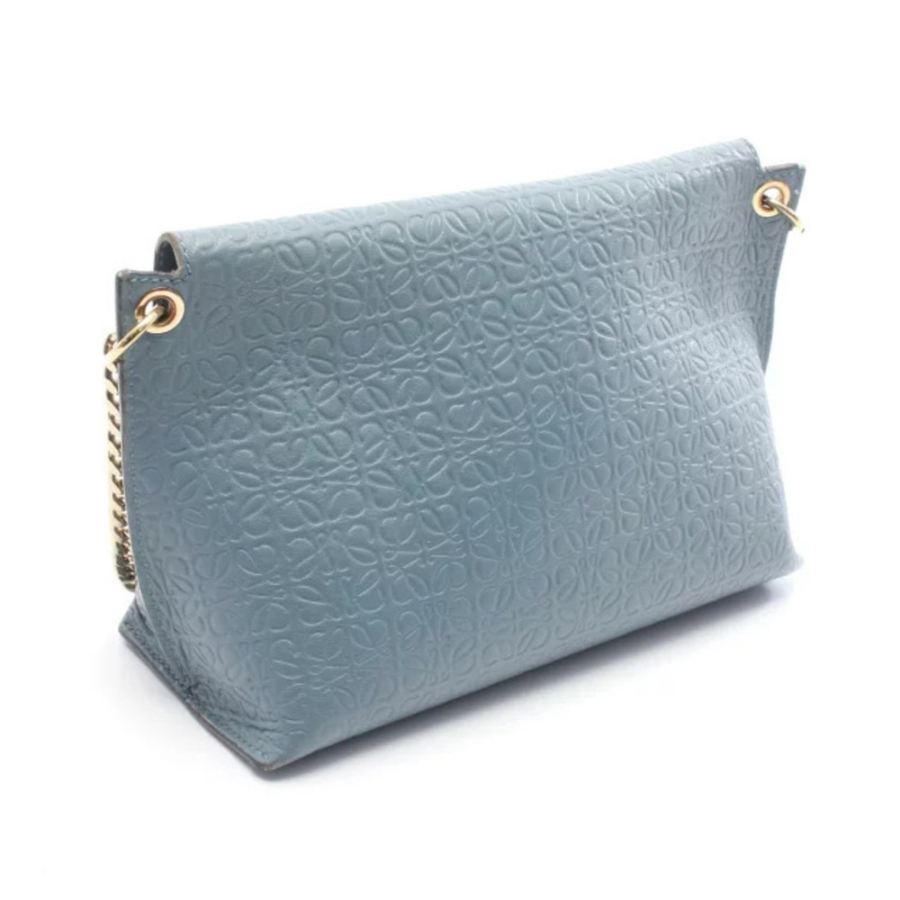 Loewe Anagram Repeat Shoulder Bag Blue Leather Avenue